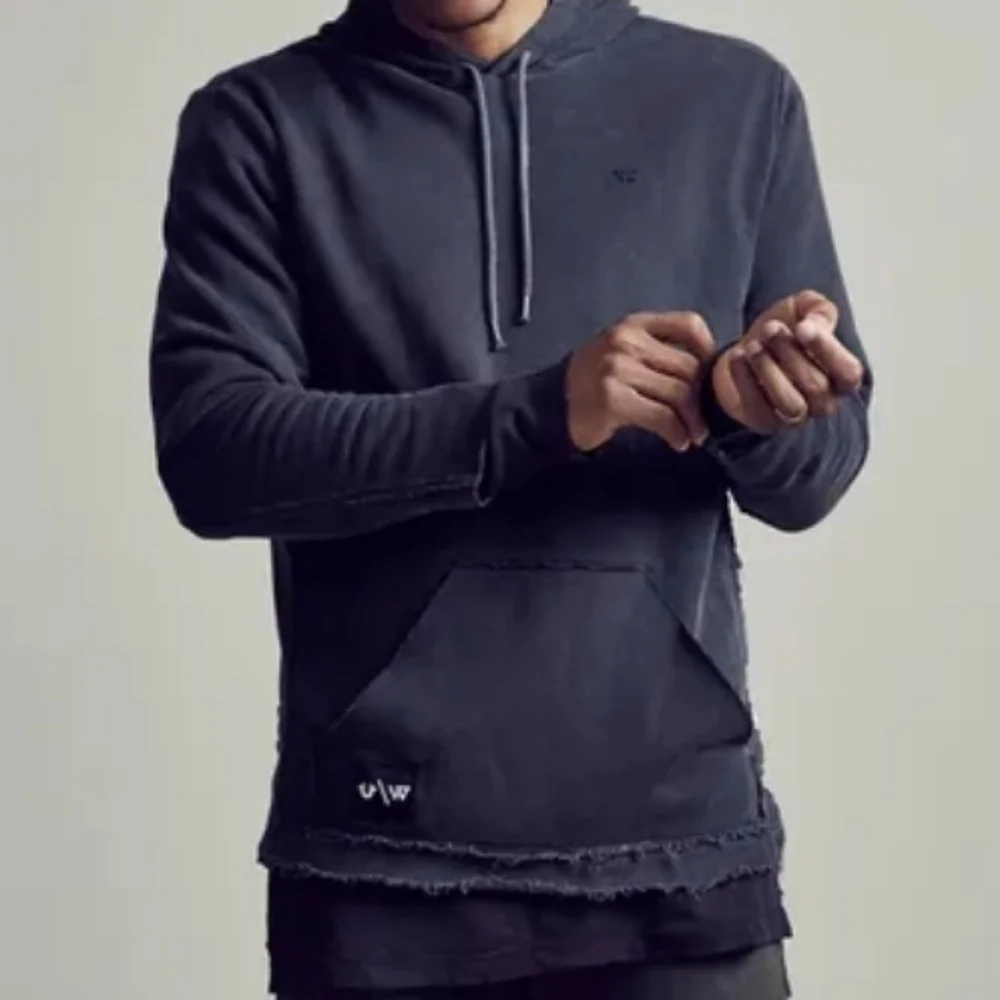 True Religion X Westbrook Layered Washed Black Gray Hoodie